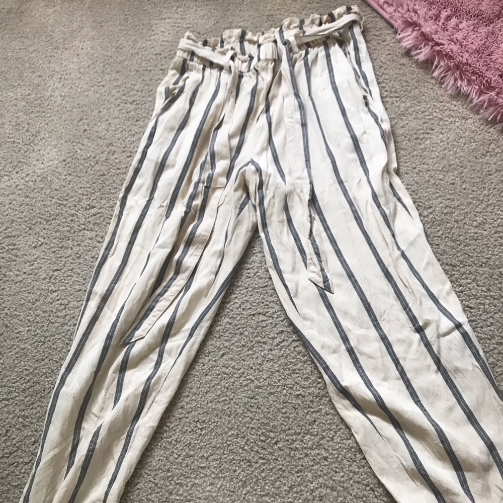 Striped cotton pants